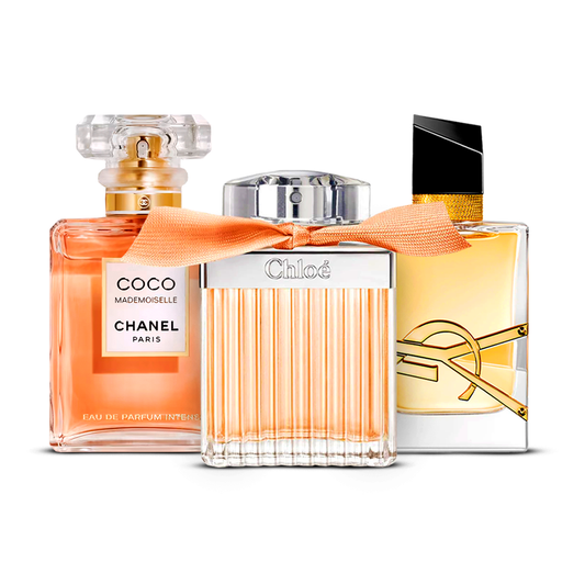 Combination of 3 women's perfumes – Valentino Uomo Yellow Dream, YSL Libre Intense and Scandal Le Parfum [100 ml each]