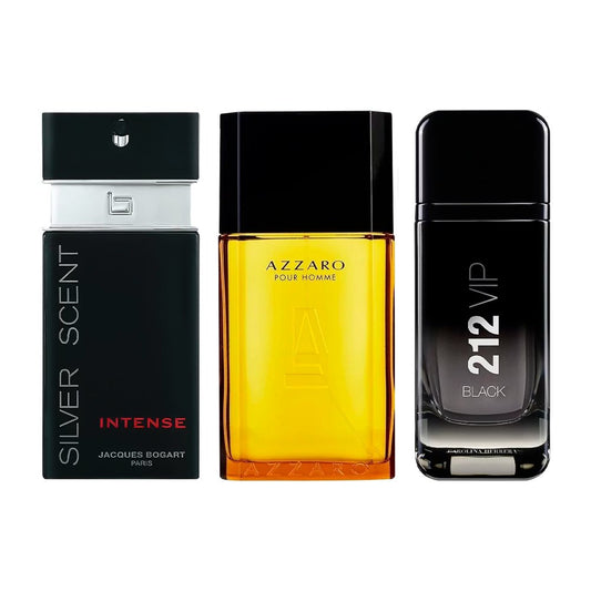Combination of 3 men's perfumes - 212 VIP, 212 VIP MEN and 212 Black [100 ml each]